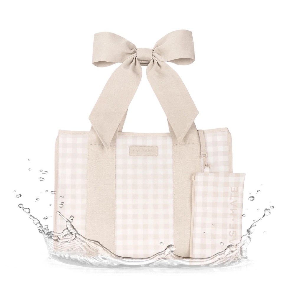 Case-Mate Special Edition Jelly Tote w/ Phone Pouch Latte Gingham